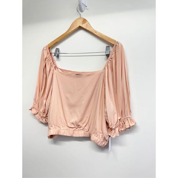 1. State Square Neck Puff Sleeve Size Large Cropped Top Spanish Villa NWT - Picture 6 of 10